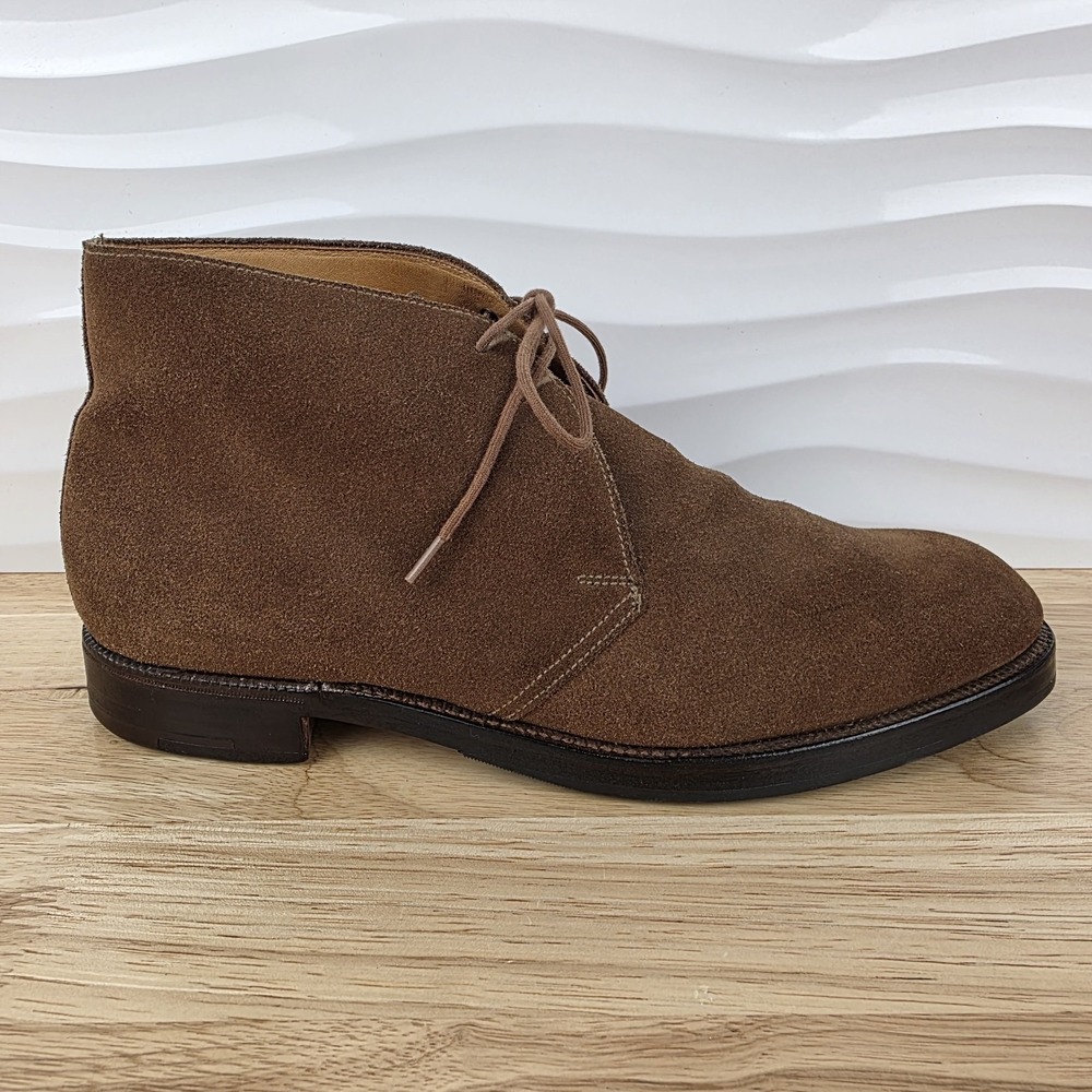 Crockett & Jones Chertsey Chukka Boots Mens Size EU 7.5‎ E US 8.5 Brown Suede